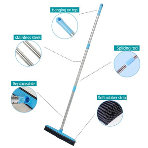 Rubber Broom Pet Hair Lint Removal Device Telescopic Bristles Magic Clean Sweeper Squeegee Scratch Bristle Long Push Broom Soft